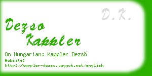 dezso kappler business card