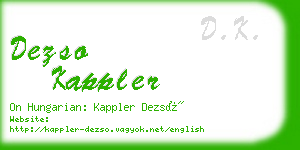 dezso kappler business card